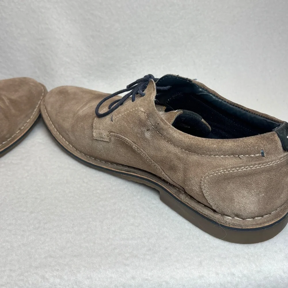 Steve Madden Suede Oxford Mens 13 Taupe Lace Up Casual Leather Dress‎ Shoes